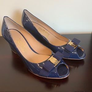 Salvatore Ferragamo open toe wedge